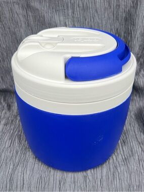 Vtg IGLOO Elite 1 gallon Water Cooler Dog K9 Training Drinking Blue & White USA